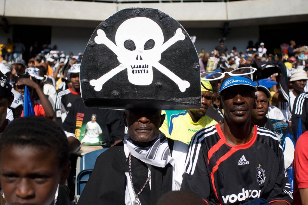 Kenneth Metiba who prefers to be called as ‘Long John Silver’ , a die hard fan of Orlando Pirates   Now in his 60’s he has been an Orlando Pirates supporter since he was a teenager. He literally lives as a sea pirate dressing as one and collecting paraphernalia associated with sea pirates to matvh the ideals of his favorite club ,Orlando Pirates. Photo Antony Kaminju